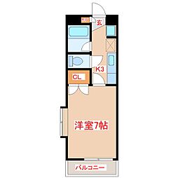 メゾンドラパン 1Kの間取図画像