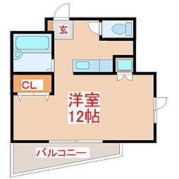 サンロイヤル新屋敷町 ワンルームの間取図画像