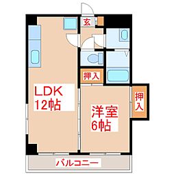 ダイム4 1LDKの間取図画像