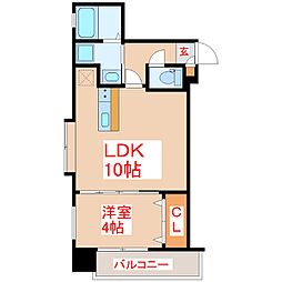 フィオーレ城南 1LDKの間取図画像