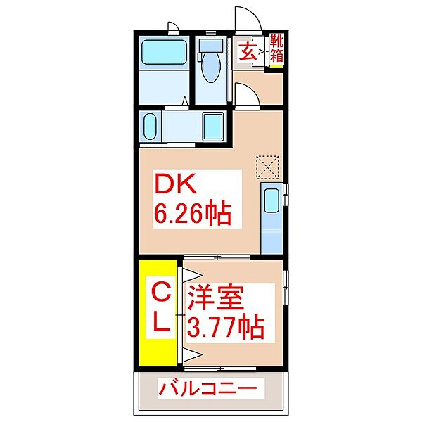 グランメゾン ｜鹿児島県姶良市東餅田(賃貸アパート1DK・2階・27.00㎡)の写真 その2