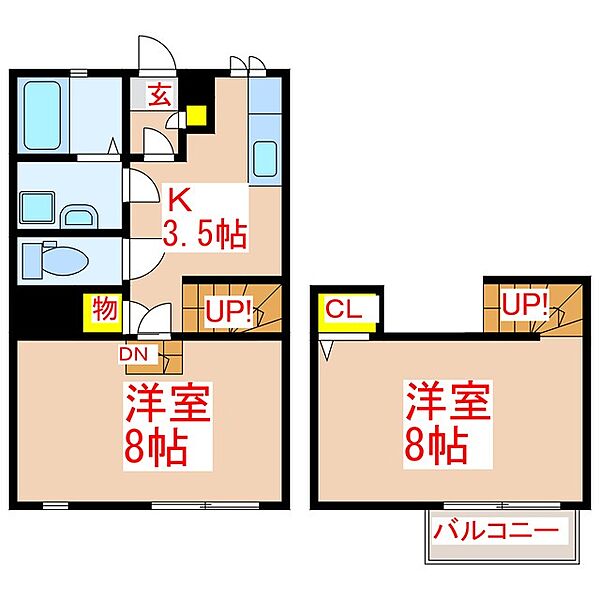 Ｓｅｒｅｏ姶良　Ｃ棟 ｜鹿児島県姶良市西餅田(賃貸アパート2K・1階・41.20㎡)の写真 その2