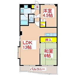 ウィットマンション 2LDKの間取図画像