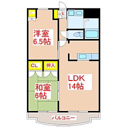 パームビーチ重富 2LDKの間取図画像