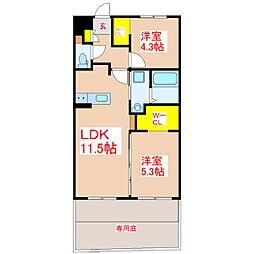 ARTH平松 2LDKの間取図画像