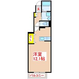 エアリー・K ワンルームの間取図画像
