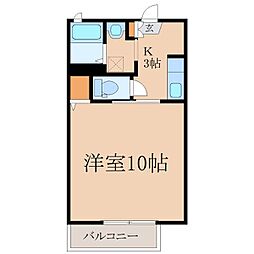 ガーデンプレイス姶良A 1Kの間取図画像