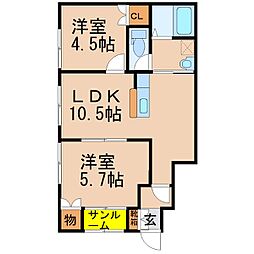 パルル旭原 B棟 1階/-