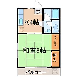 田代アパート 1Kの間取図画像