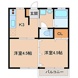 ソレイユ 2Kの間取図画像