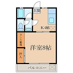田代アパート 1Kの間取図画像