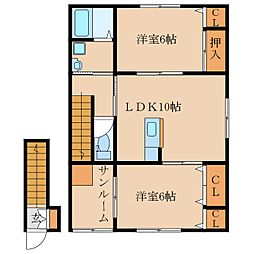ボヌール川西 B棟 2階/-