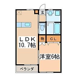 エミネンス 1LDKの間取図画像