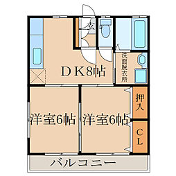サニーフラット 2DKの間取図画像