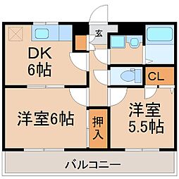 エメラルド 2DKの間取図画像