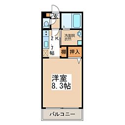 ロワールタウン串良 1Kの間取図画像