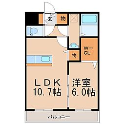 メルローズ札元 1LDKの間取図画像