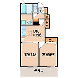 エテルノサピーYN 2DKの間取図画像