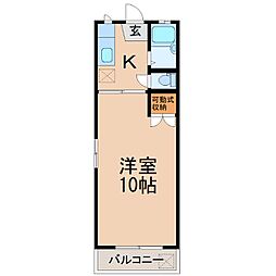サンリブレ寿 1Kの間取図画像