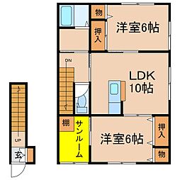 リバティ下祓川　Ｂ棟 2階/-