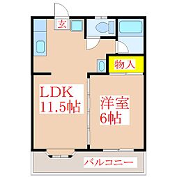 コーポK 1LDKの間取図画像