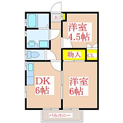 グリーンハイム 2DKの間取図画像