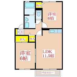 セジュール福島 2LDKの間取図画像