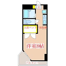エミネンス隼人塚 ワンルームの間取図画像