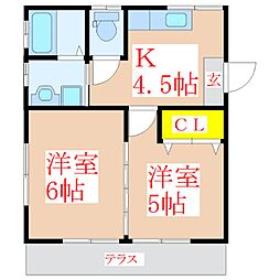 ハイツY・M 2Kの間取図画像