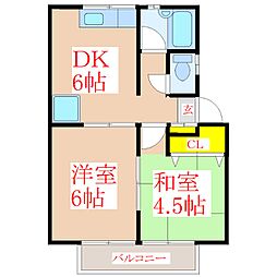プレサージュ今村 2DKの間取図画像