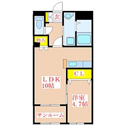 プリマベーラ 1LDKの間取図画像