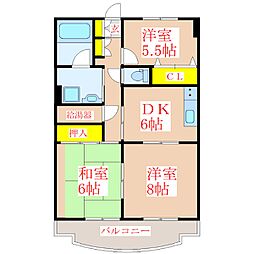 QL2000 3DKの間取図画像