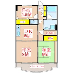 QL2000 3DKの間取図画像