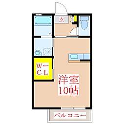 シティービュー福島A棟 ワンルームの間取図画像
