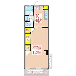 第2日匠ビル 1Kの間取図画像