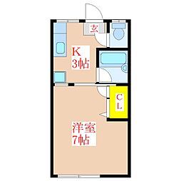 フィオーレ清水 1Kの間取図画像