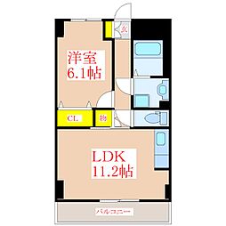 アルカディアKJ 1LDKの間取図画像