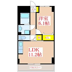 アルカディアKJ 1LDKの間取図画像