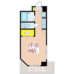 エミネンス隼人塚 ワンルームの間取図画像