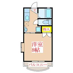 鎌田ビル 1Kの間取図画像