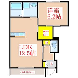 ロングアイランドヒルズマンション2 1LDKの間取図画像