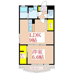 パストラル国分 1LDKの間取図画像