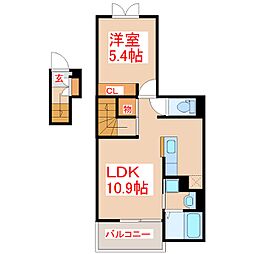 ブライト光 1LDKの間取図画像