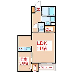 Asana 1LDKの間取図画像