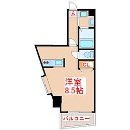 サンパティーク谷山中央 ワンルームの間取図画像