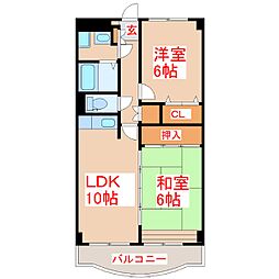 コンフォートS 2LDKの間取図画像