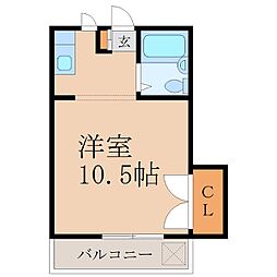 メゾン白水 ワンルームの間取図画像