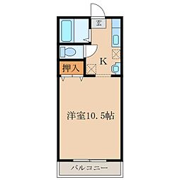 マウンテンヒルズラル 1Kの間取図画像