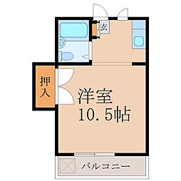 メゾン白水 ワンルームの間取図画像