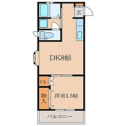 Fビル 1DKの間取図画像
